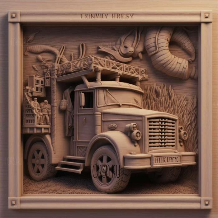 Finley the Fire Engine series 1 stl model for CNC